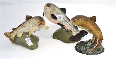 Lot 265 - Three Beswick fish - two trout and a salmon