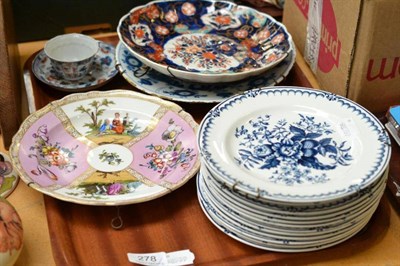 Lot 278 - Meissen plate, a Japanese Imari dish, a Delft plate, a tea bowl and saucer and a quantity of Booths