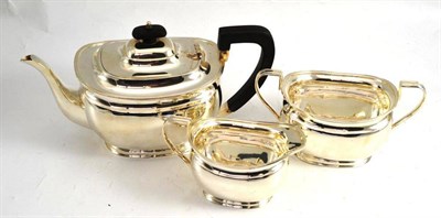 Lot 283 - Three piece silver tea set, Sheffield 1941