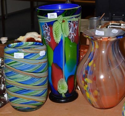 Lot 286 - Three large Murano glass vases