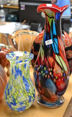 Lot 287 - Two large Murano glass vases