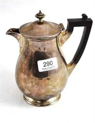 Lot 290 - A silver hot water jug, Sheffield hallmarks