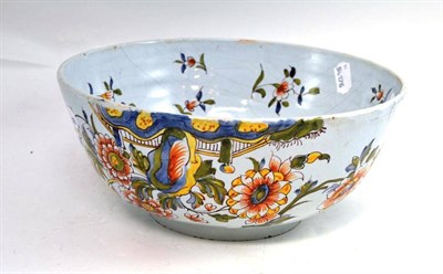 Lot 293 - A tin glazed punch bowl