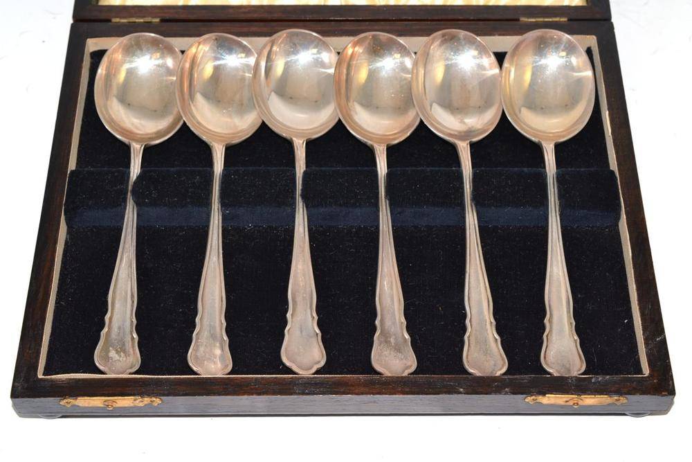 Lot 314 Six silver soup spoons