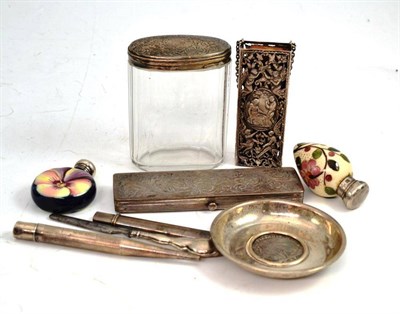 Lot 332 - Glasses case, Victorian prayer book in case, silver topped bottle, two scent bottles etc