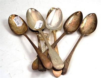 Lot 345 - Seven Georgian silver tablespoons