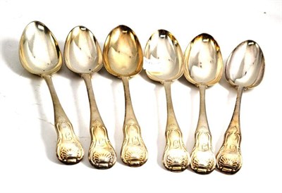 Lot 348 - Six Georgian Scottish silver shell terminal tablespoons