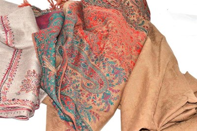 Lot 387 - Large paisley shawl and wool Kashmir shawl (2)