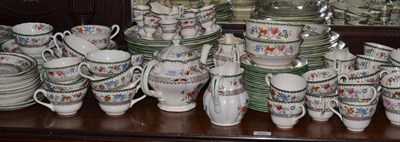 Lot 395 - Spode and Copeland Chinese Rose pattern dinner service, approximately two hundred and thirty pieces