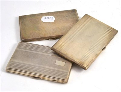 Lot 405 - Three silver engine turned cigarette cases