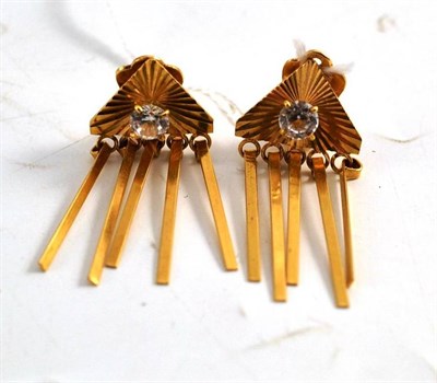 Lot 428 - A pair of clip-on earrings, stamped '18K'