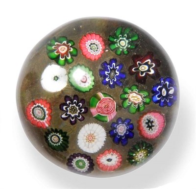 Lot 2 - A Clichy Scattered Millefiori Paperweight, circa 1850, set with assorted canes, including a...