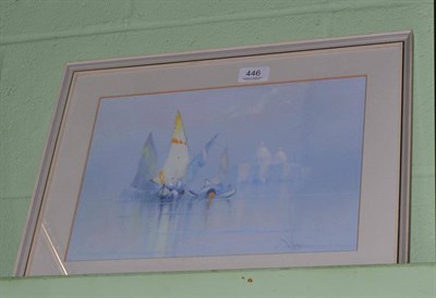 Lot 446 - Cooper, British school (20th century) boats in Venice harbour, signed, watercolour and...