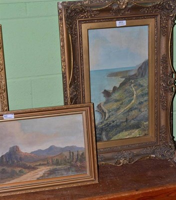 Lot 462 - Charles Wullie, coastal scene, oil on canvas and another (2)