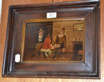 Lot 471 - Primitive oil of a tavern scene