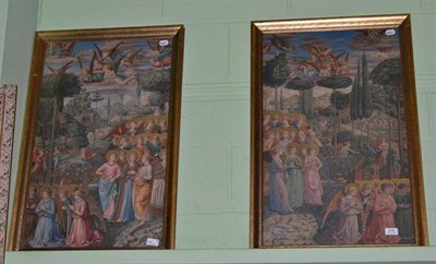 Lot 476 - A pair of 19th century chromolithographs of 'Angels Adoring' from a fresco by Benozzo Gozzoli