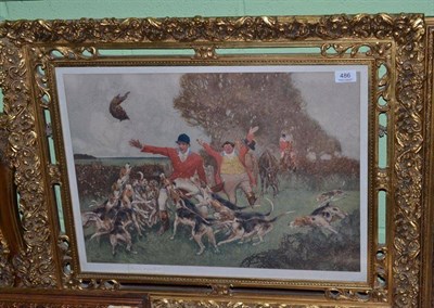 Lot 486 - Hand coloured hunting print