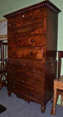 Lot 522 - Victorian tall mahogany chest on chest (7ft)