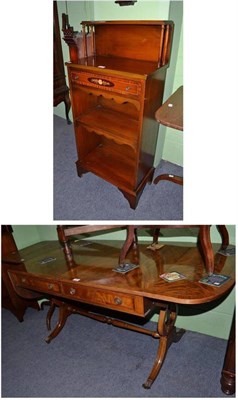 Lot 524 - A reproduction sofa table and a small chiffonier