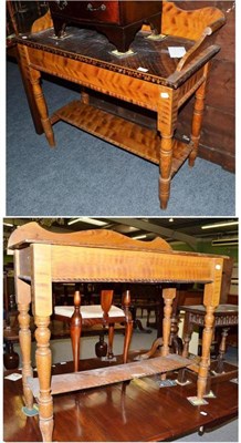 Lot 528 - Two Victorian scumbled pine washstands