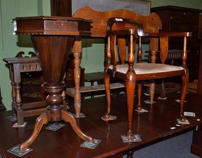 Lot 532 - An octagonal sewing table and a side chair (2)