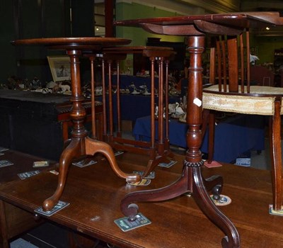 Lot 534 - Two mahogany tripod tables