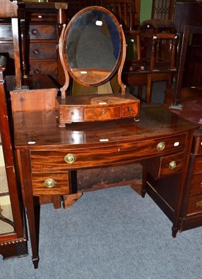 Lot 541 - Mahogany dressing table and a toilet mirror