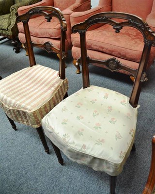 Lot 558 - Pair of 19th century walnut dining chairs