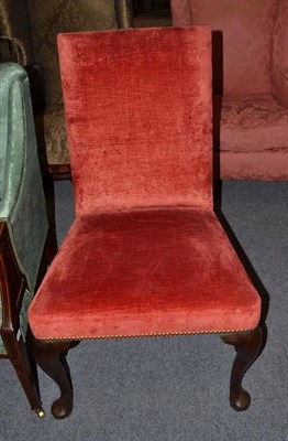 Lot 559 - An 18th century dining chair, recovered in red velvet