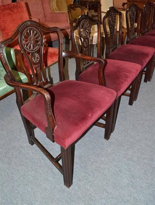 Lot 561 - Set of six George III style mahogany dining chairs (including a carver)