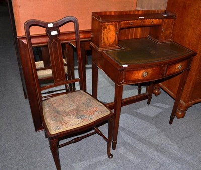 Lot 605 - Writing desk and inlaid chair