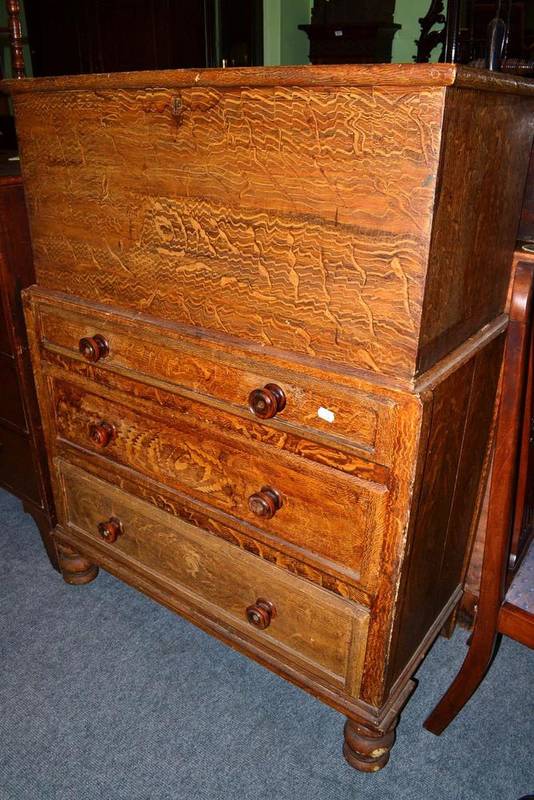 Lot 613 Victorian scumbled pine linen chest