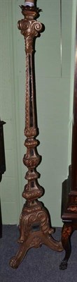 Lot 619 - Italian carved giltwood standard lamp