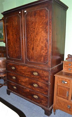 Lot 630 - Georgian mahogany secretaire press, width 126cm