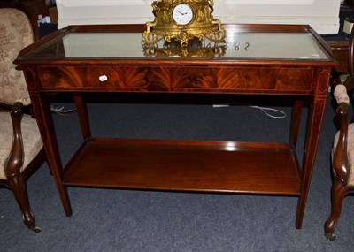 Lot 649 - Inlaid mahogany serving table with glass top