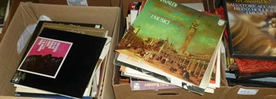 Lot 697 - Eight boxes and a case of LP records, mainly classical