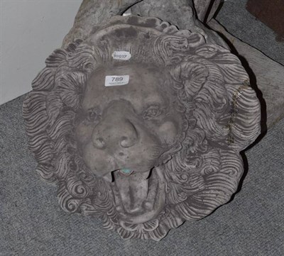 Lot 789 - A lion mask composite water feature