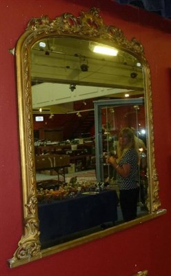 Lot 790 - Gilt overmantel mirror