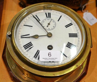 Lot 6 - A brass ship's clock