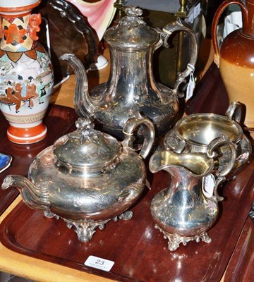 Lot 23 - A Victorian electro-plated four piece tea set