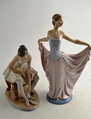 Lot 45 - A Lladro figure of a ballerina and a similar Nao figure