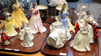 Lot 51 - Ten Royal Doulton figures and a Coalport figure