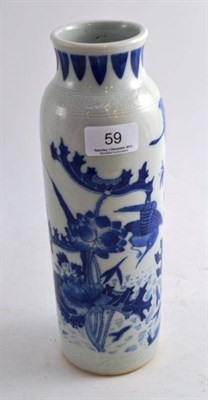 Lot 59 - A 19th century Chinese sleeve vase decorated with birds, insects and foliage