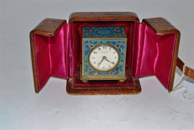 Lot 75 - A Zenith champleve enamel clock