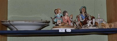 Lot 91 - Capodimonte figures, ornaments and a pair of circular plates