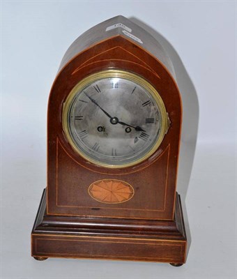 Lot 135 - An Edwardian lancet-cased chiming mantel clock