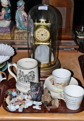 Lot 137 - Shelley nursery tea wares, miniature bisque figures, anniversary clock etc