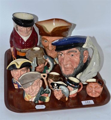 Lot 142 - Ten Royal Doulton toby and character jugs