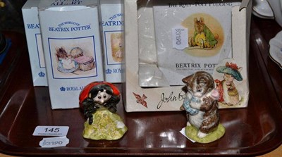 Lot 145 - Ten Royal Albert boxed Beatrix Potter figures, a Beswick Beatrix Potter figure and a book