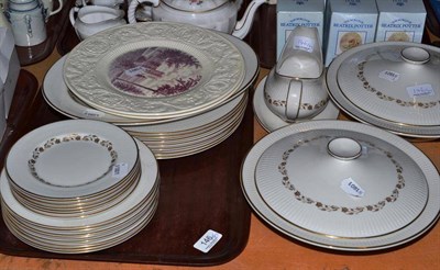 Lot 146 - A Doulton 'Fairfax' part dinner service and two Wedgwood plates